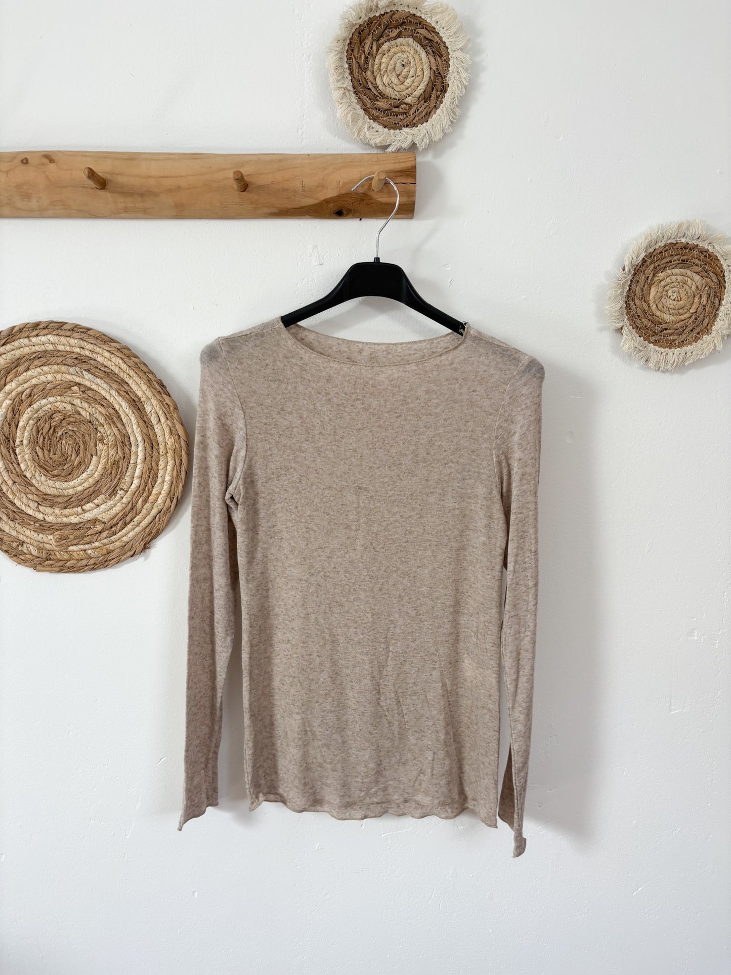 Langarmshirt Cashmere beige