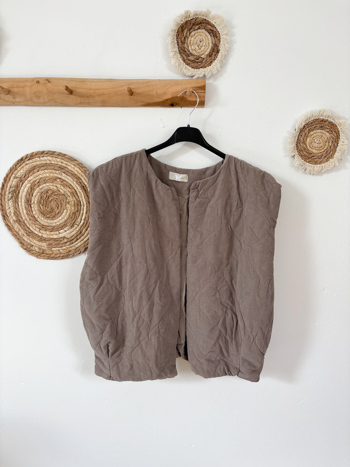 Cord Weste taupe