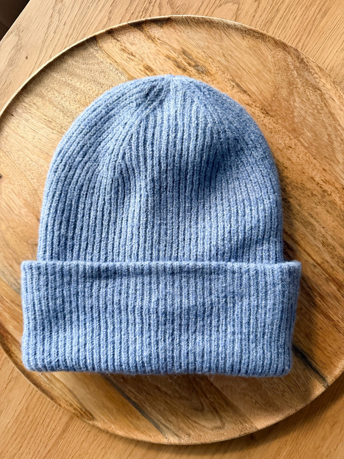 Mütze blau gerippt