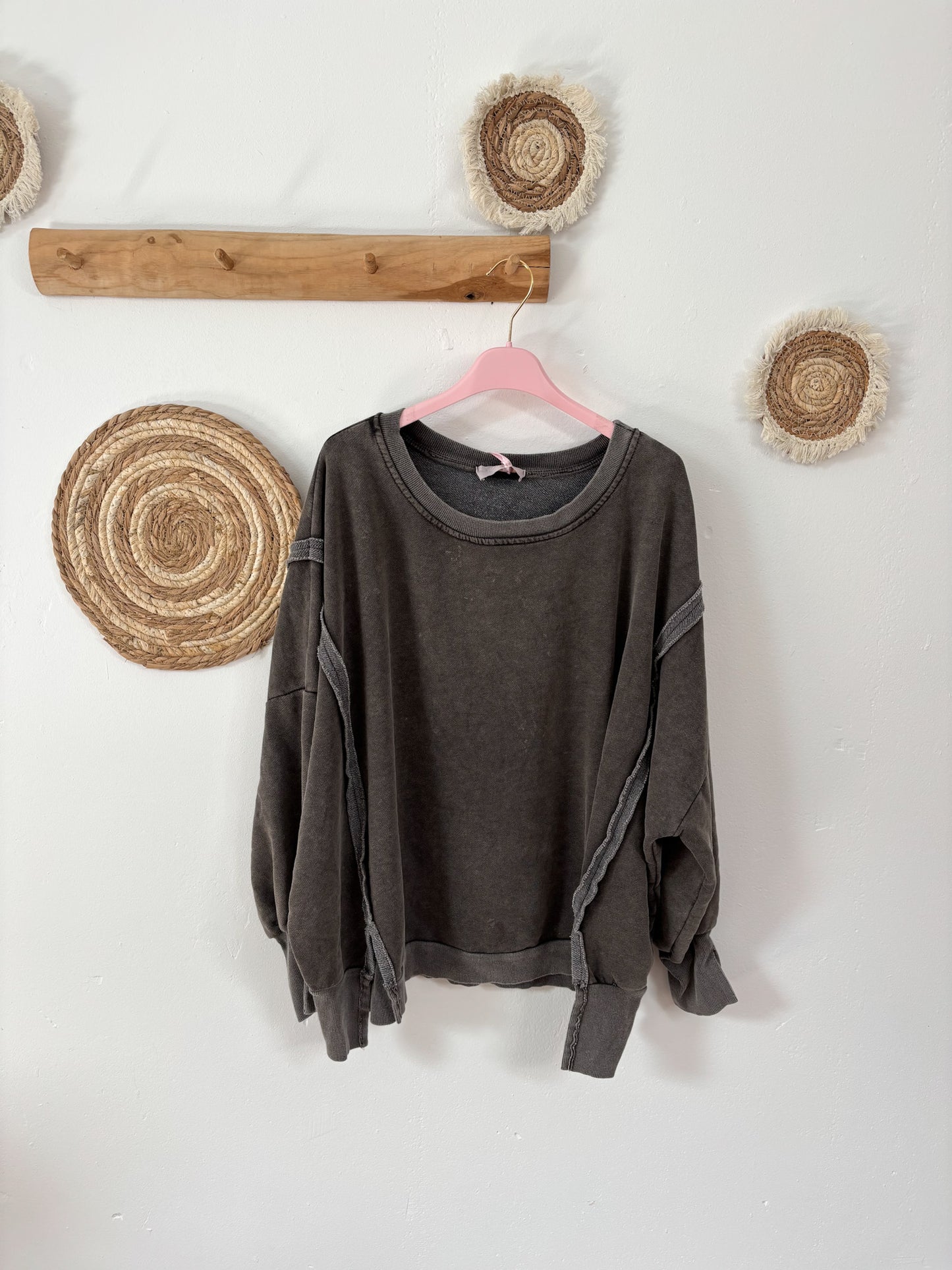 oversized Pullover dunkelgrau