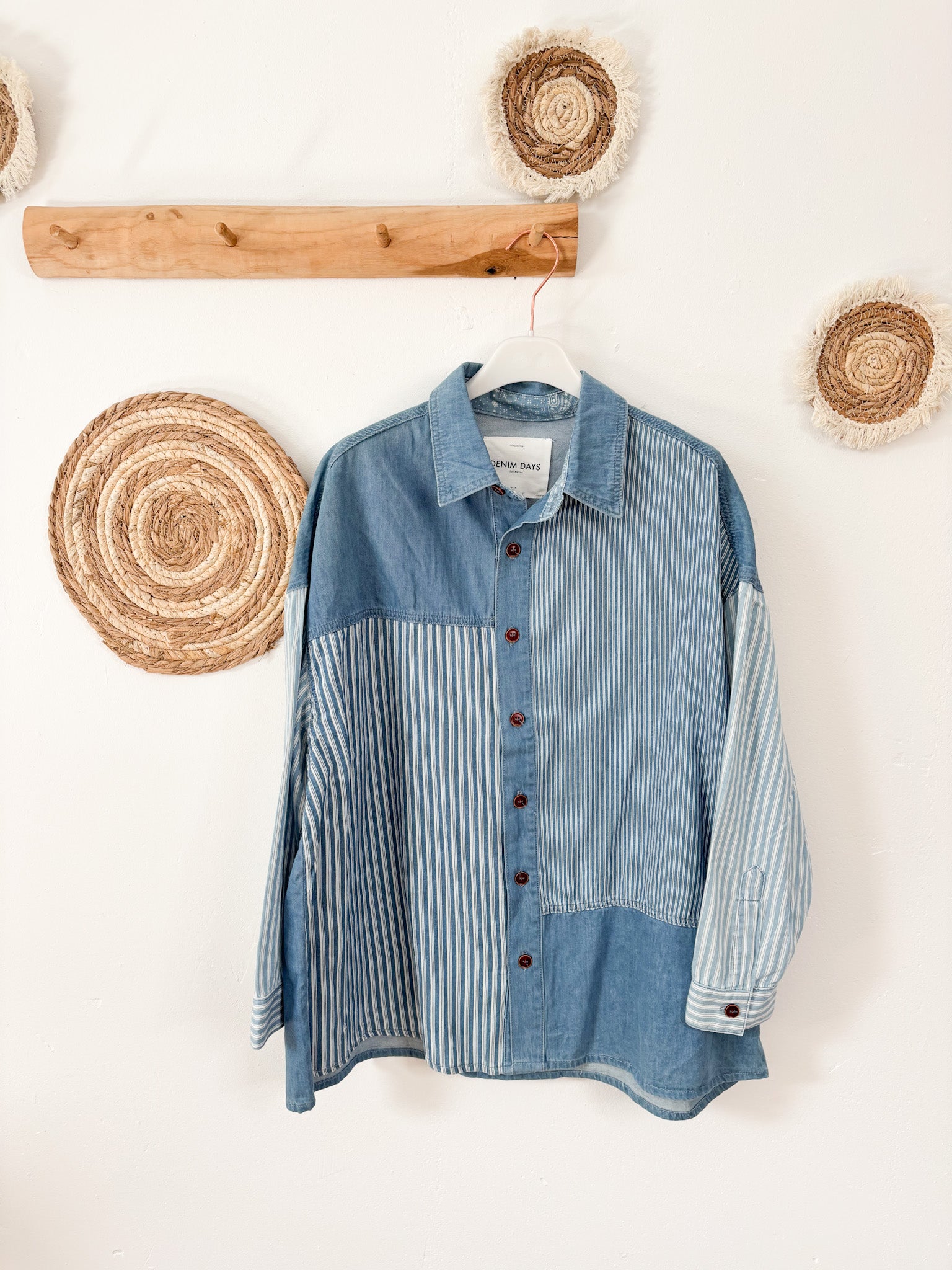 Jeansbluse Streifen