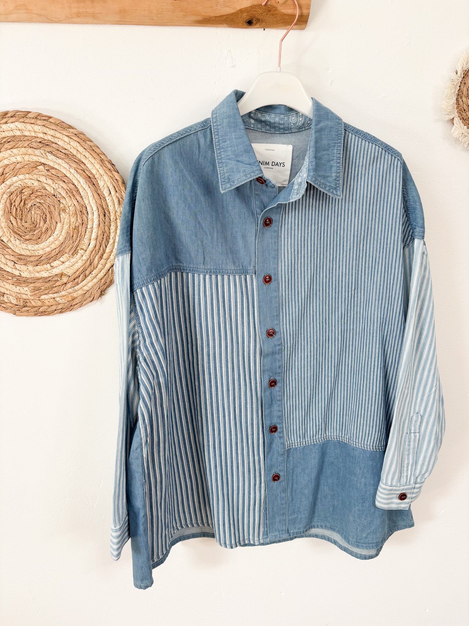 Jeansbluse Streifen