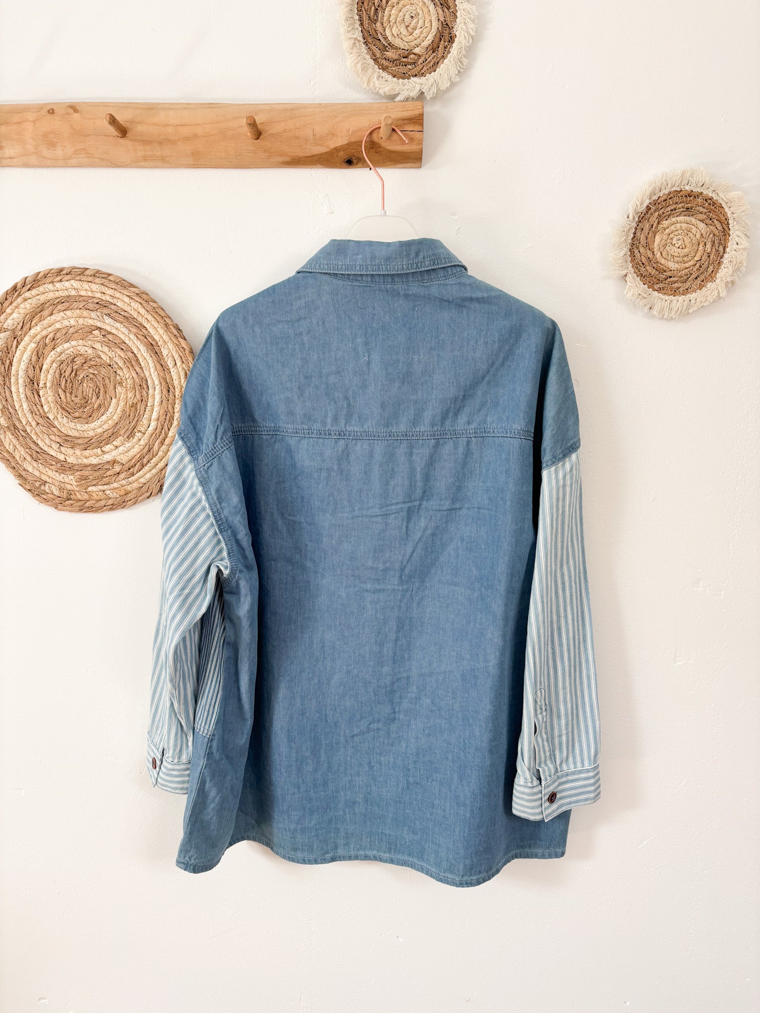 Jeansbluse Streifen hinten