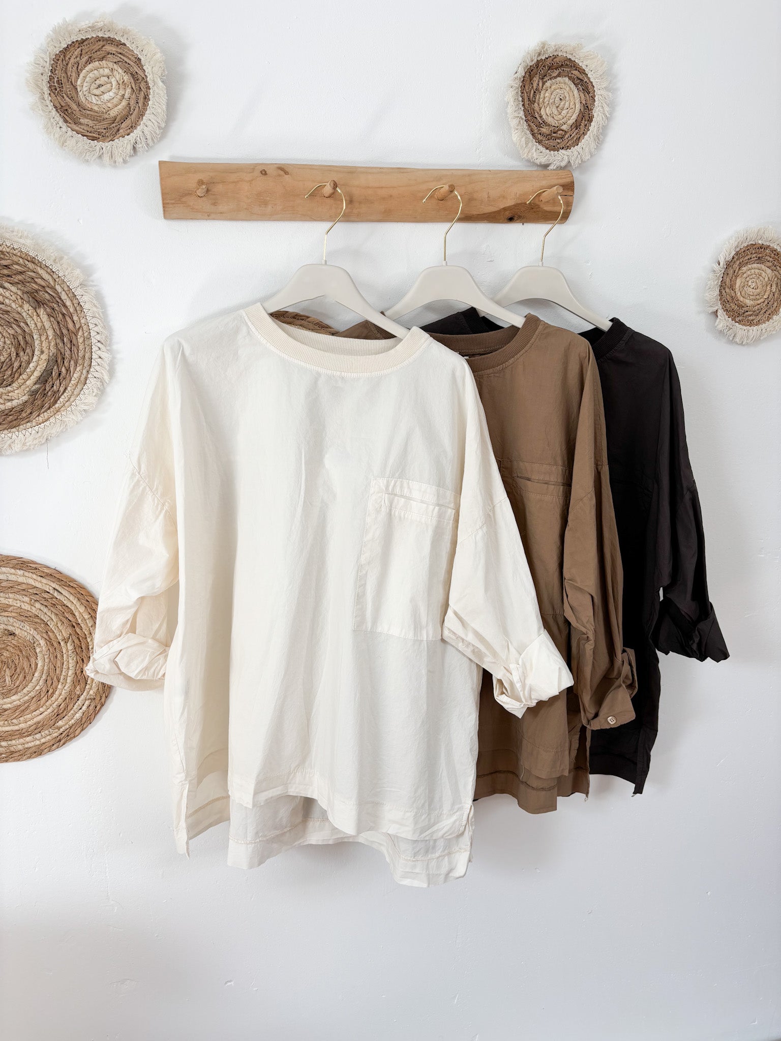 Langarmshirt Rundhals verschiedene Farben