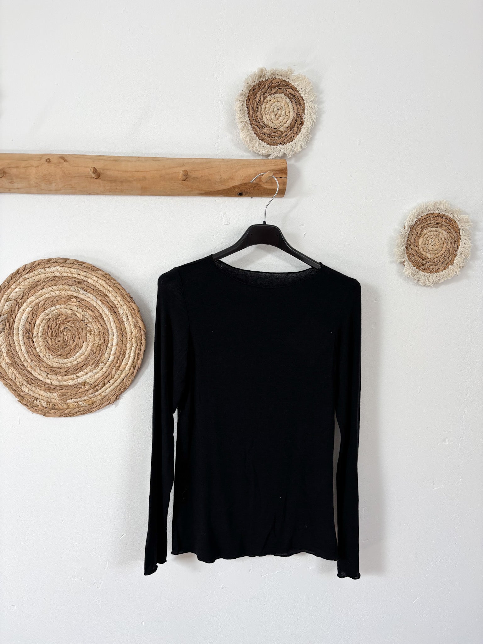 Langarmshirt Cashmere schwarz