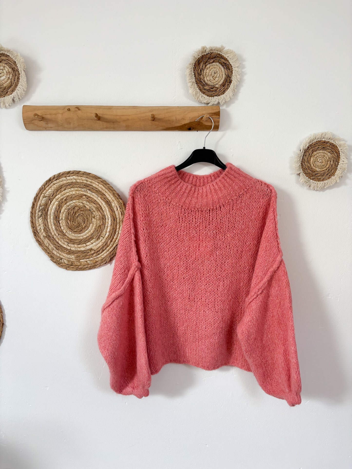 pullover kurzer kragen rosa