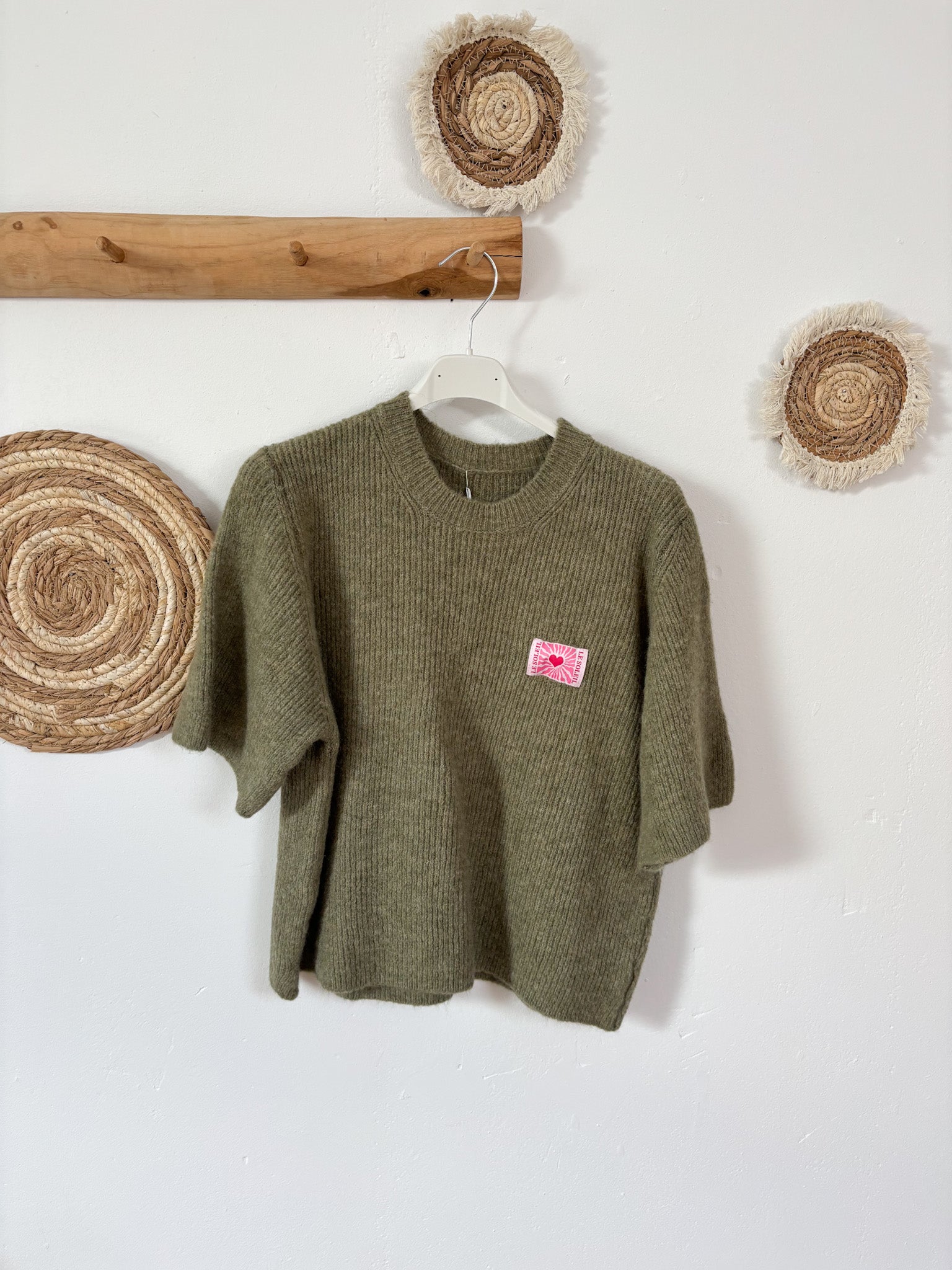 Kurzarm Pullover khaki