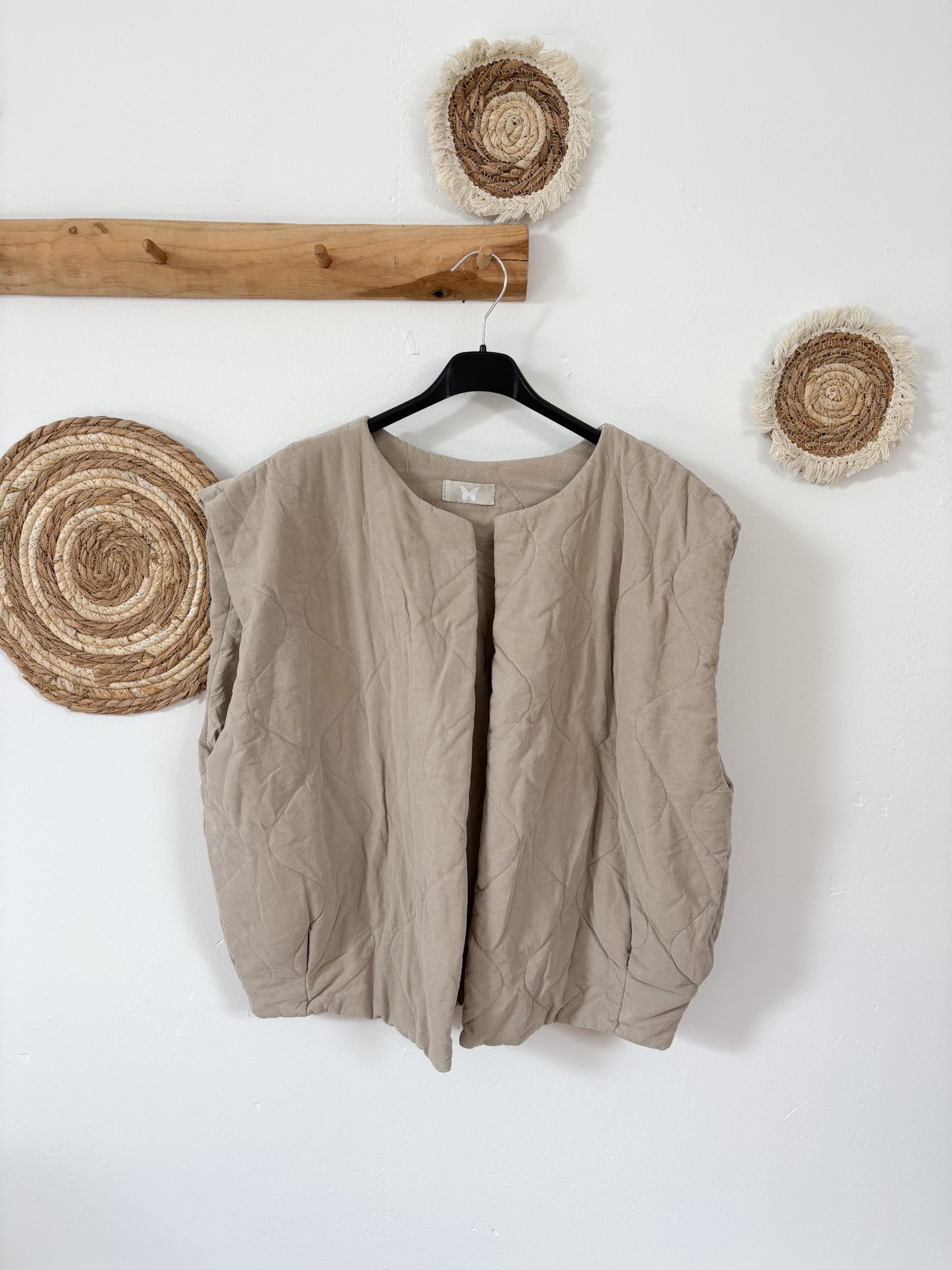 Cord Weste beige