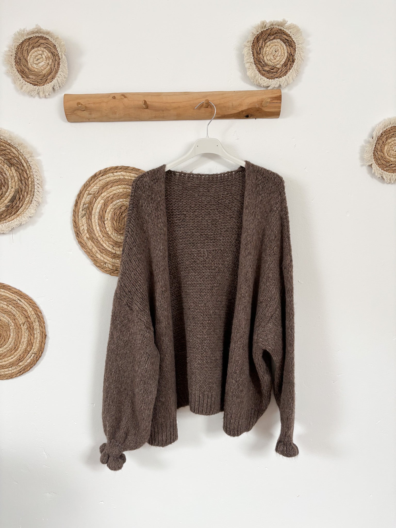 Strickjacke dunkelbraun