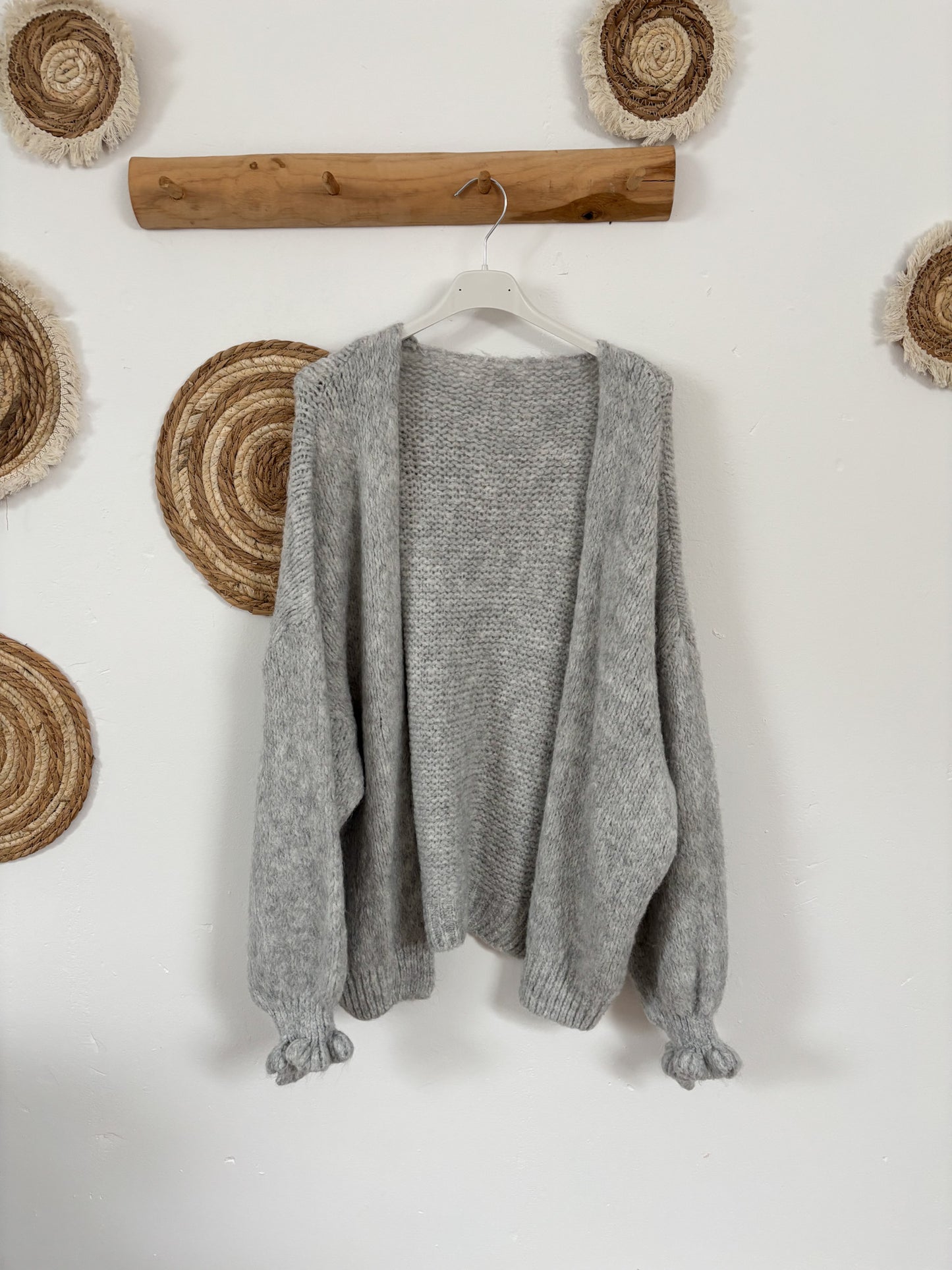 Strickjacke hellgrau
