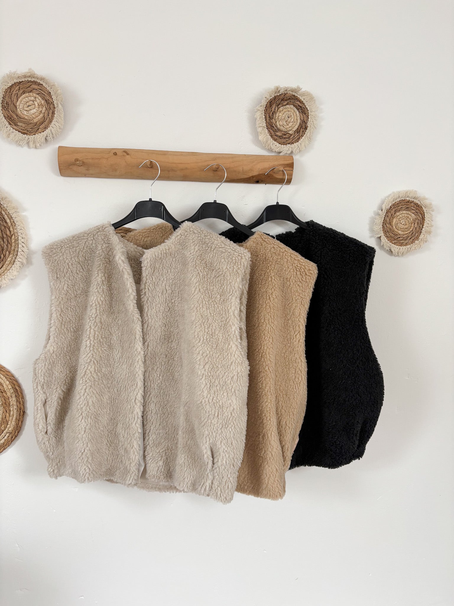 Weste creme, beige, dunkelgrau