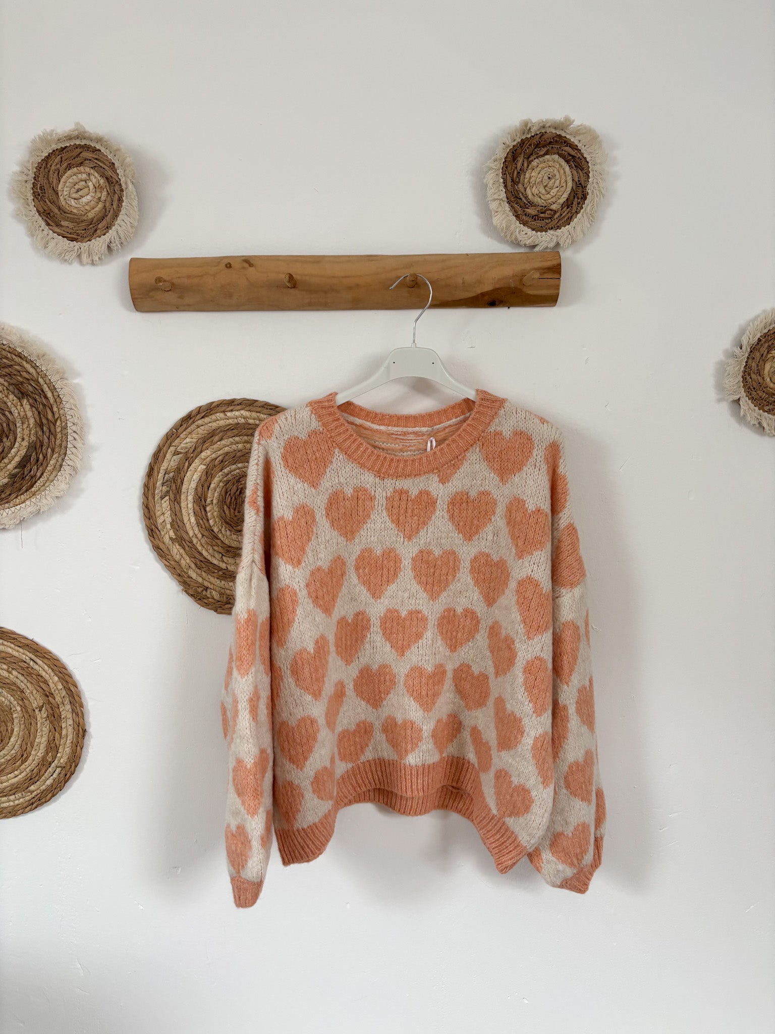 Pullover Herz apricot