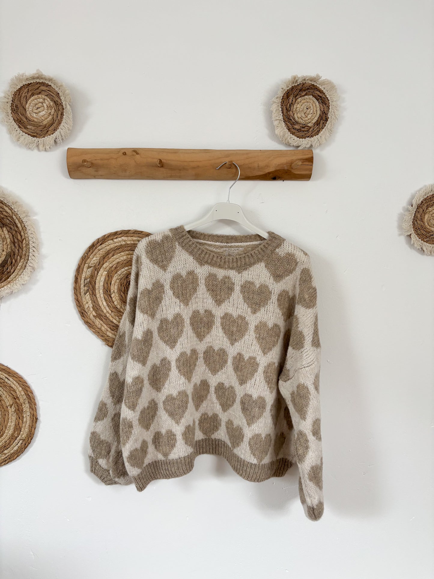 Pullover Herz braun