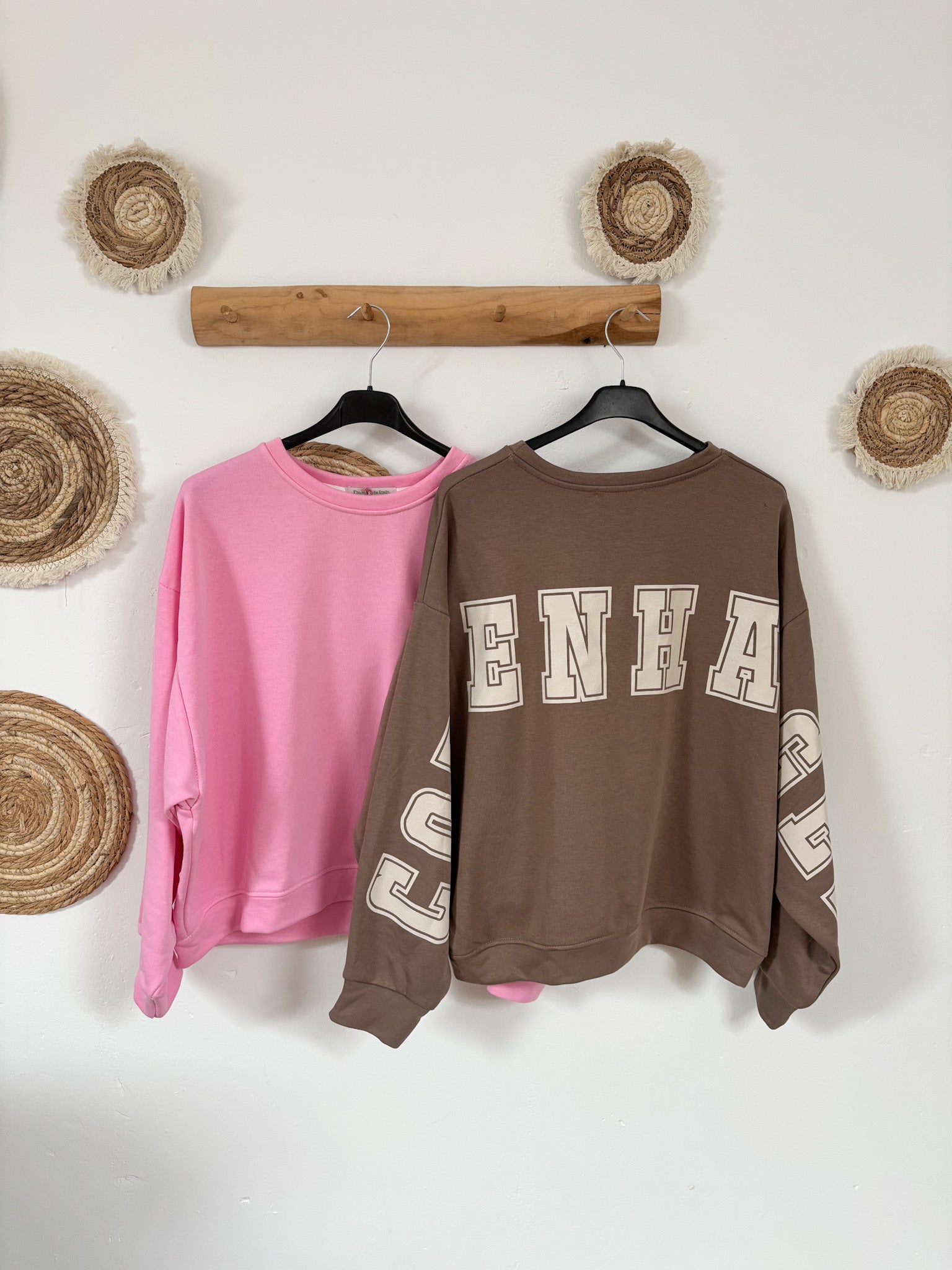 Sweatshirt braun und rosa