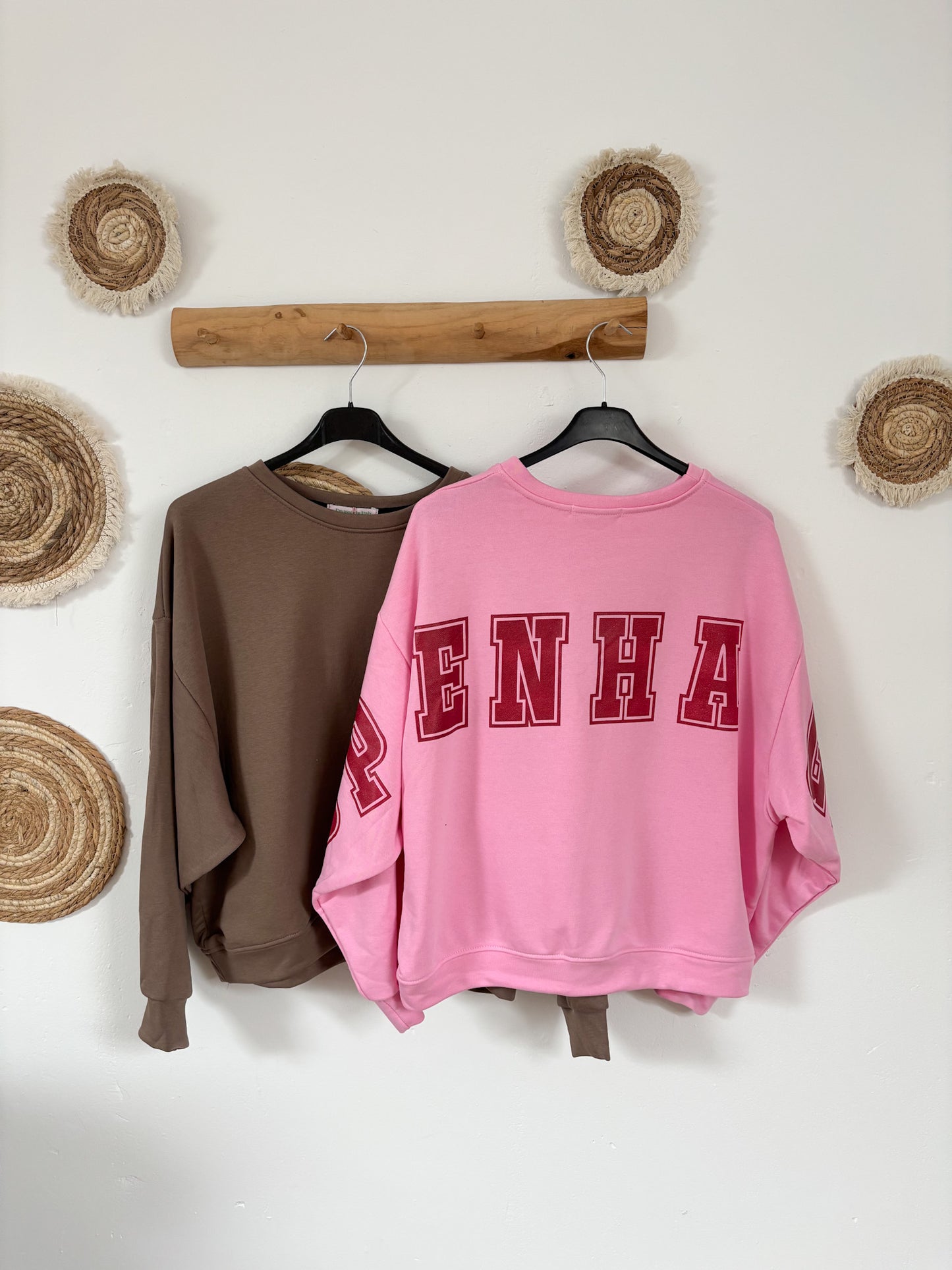 Sweatshirt braun und rosa