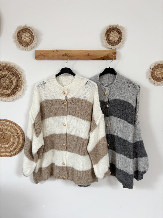 Strickjacken beige und grau